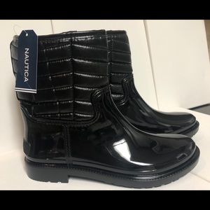 NEW NAUTICA Aalilah Black Rain Boots NWT Size 9